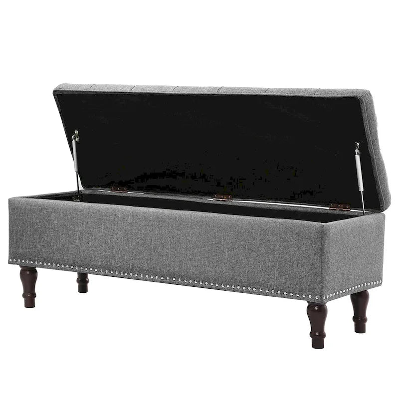 COZYMAN Banc de rangement capitonné, Pouf rembourré avec rangement - 50.8 L X 17.1 P X 18.3 H