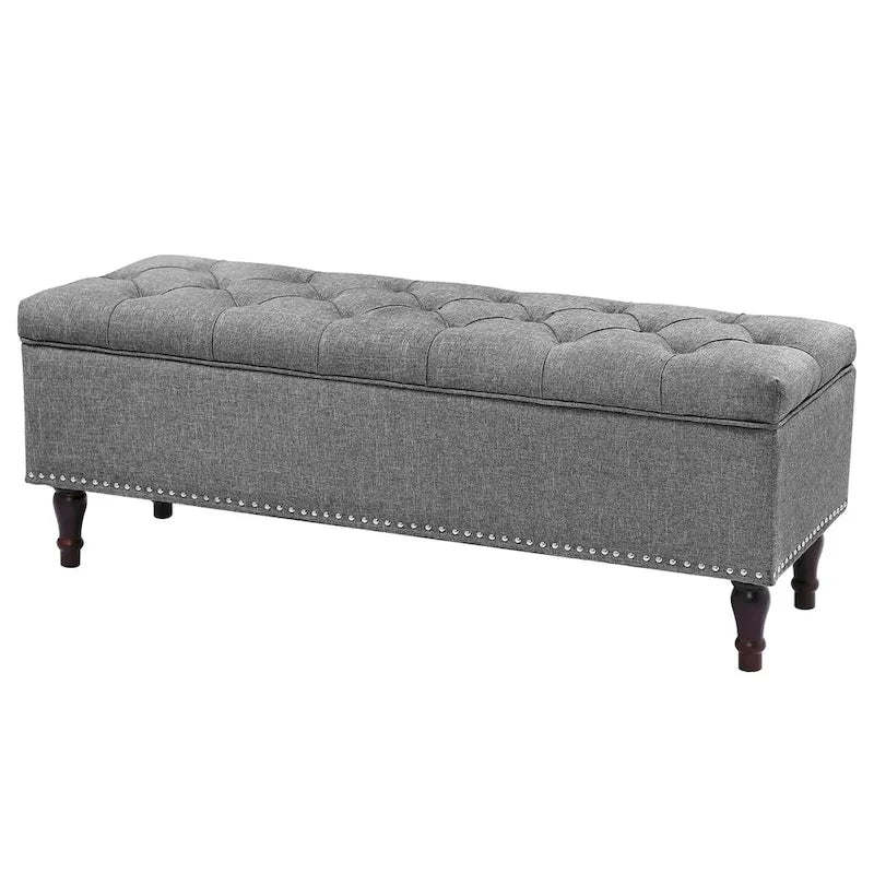 COZYMAN Banc de rangement capitonné, Pouf rembourré avec rangement - 50.8 L X 17.1 P X 18.3 H