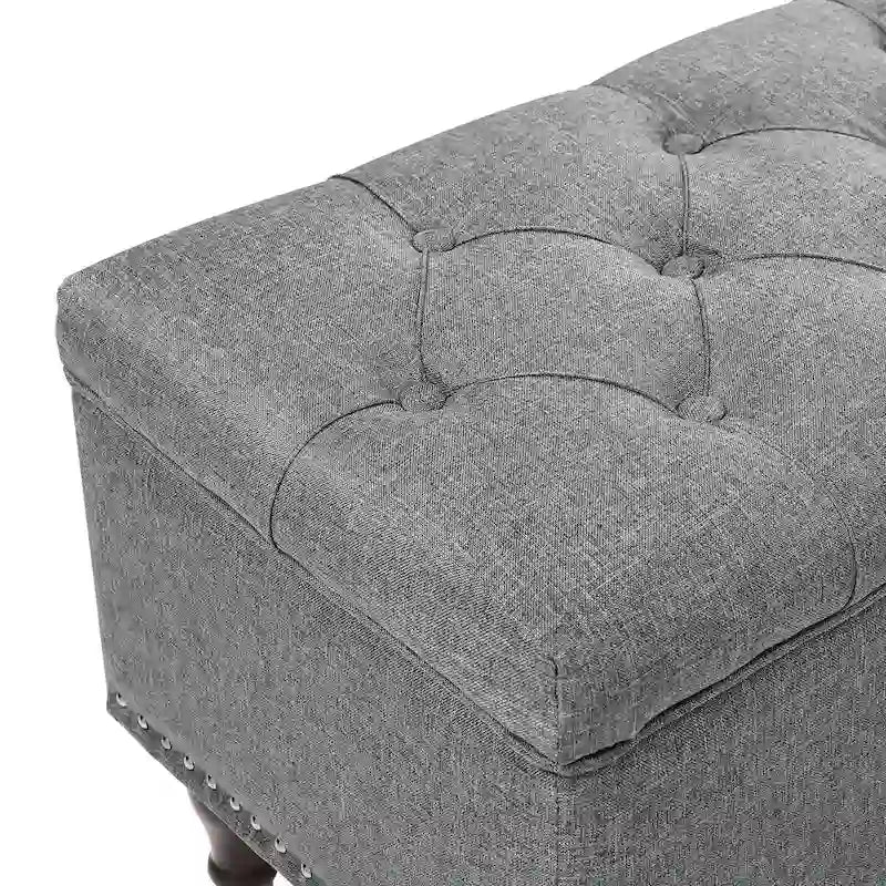 COZYMAN Banc de rangement capitonné, Pouf rembourré avec rangement - 50.8 L X 17.1 P X 18.3 H