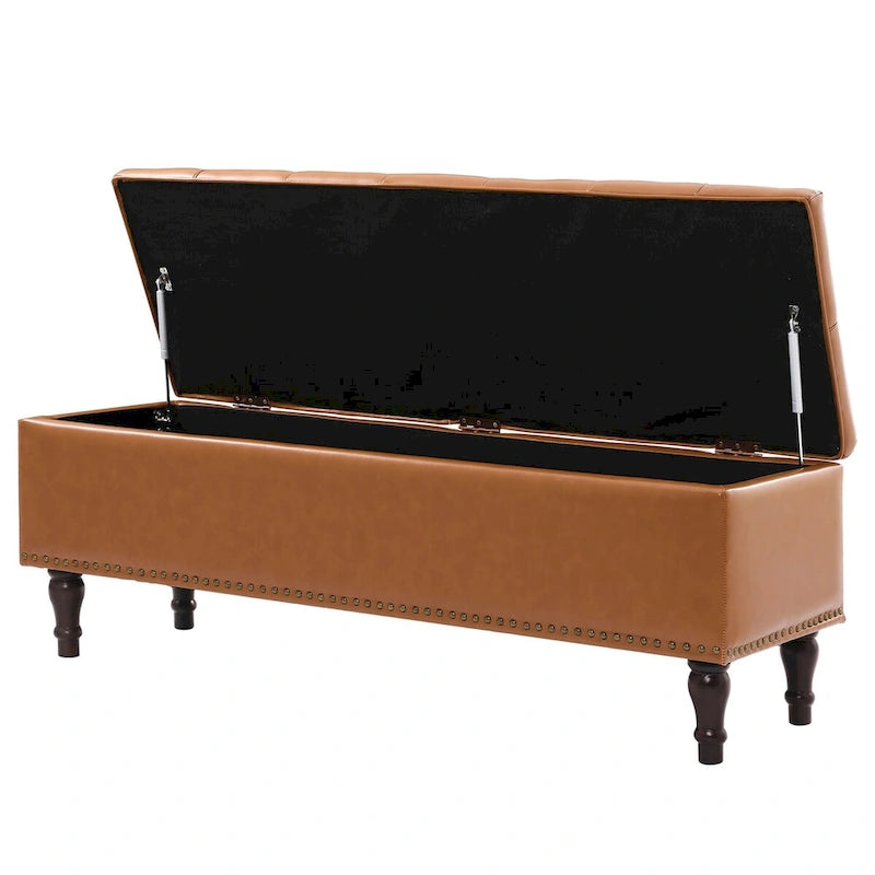 COZYMAN Banc de rangement capitonné, Pouf rembourré avec rangement - 50.8 L X 17.1 P X 18.3 H
