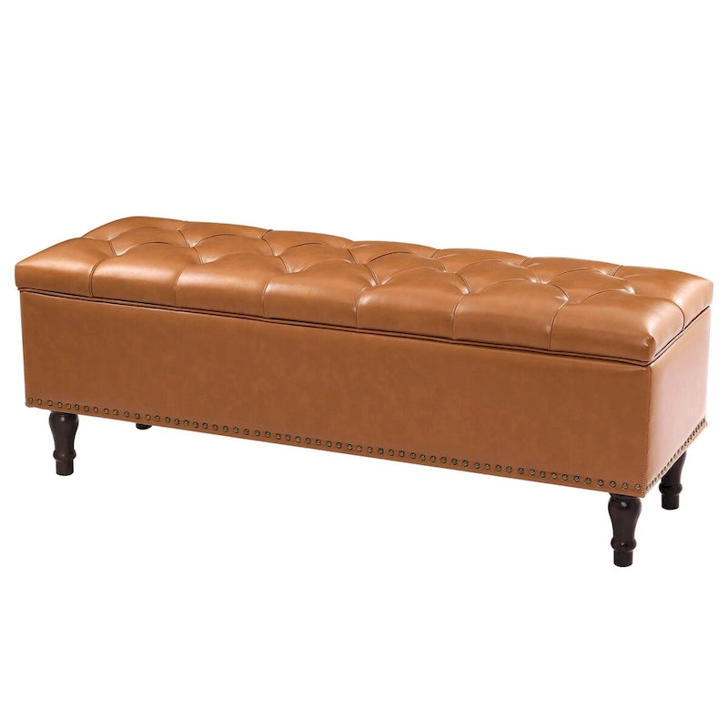 COZYMAN Banc de rangement capitonné, Pouf rembourré avec rangement - 50.8 L X 17.1 P X 18.3 H