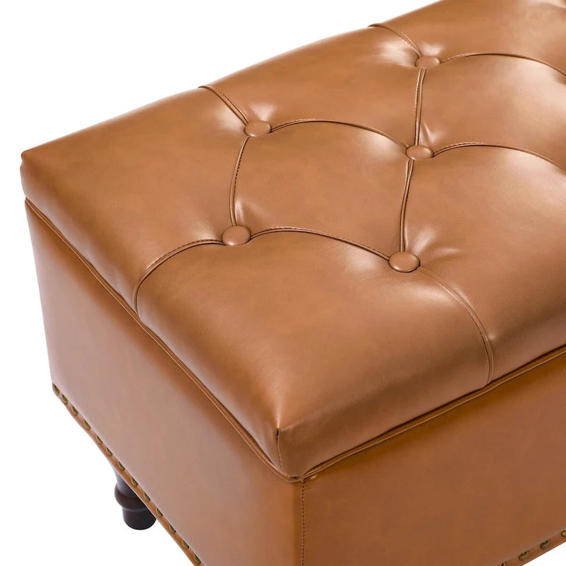 COZYMAN Banc de rangement capitonné, Pouf rembourré avec rangement - 50.8 L X 17.1 P X 18.3 H