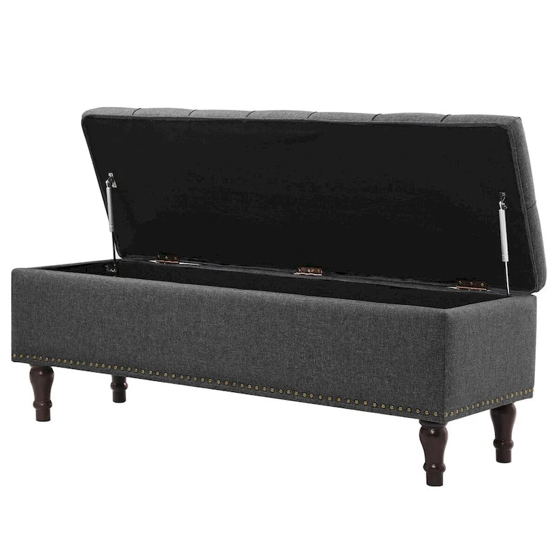 COZYMAN Banc de rangement capitonné, Pouf rembourré avec rangement - 50.8 L X 17.1 P X 18.3 H