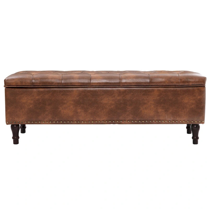 COZYMAN Banc de rangement capitonné, Pouf rembourré avec rangement - 50.8 L X 17.1 P X 18.3 H