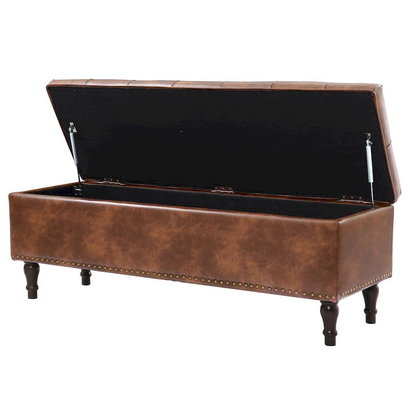 COZYMAN Banc de rangement capitonné, Pouf rembourré avec rangement - 50.8 L X 17.1 P X 18.3 H