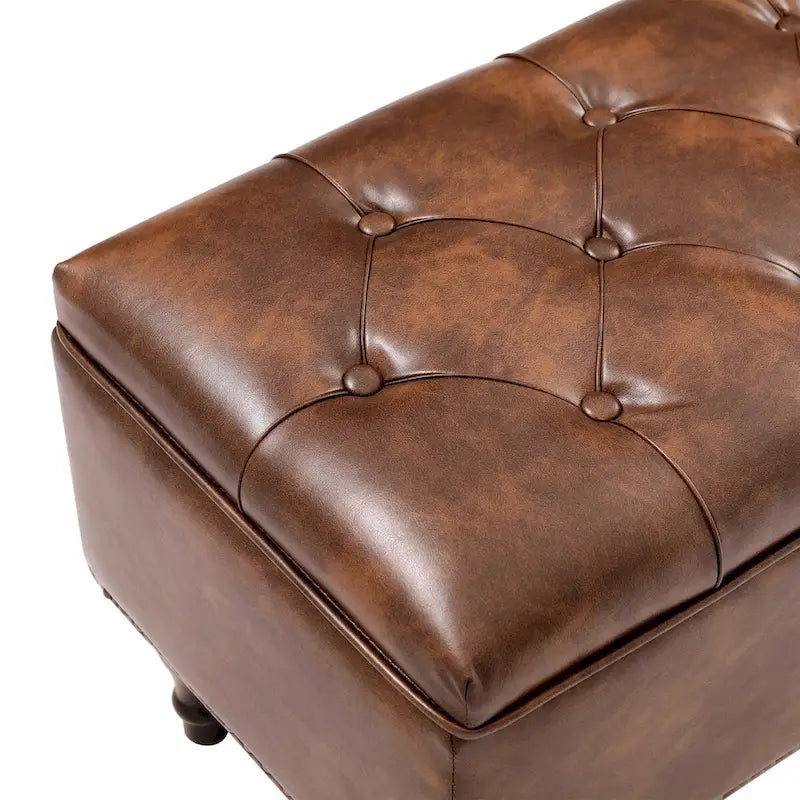 COZYMAN Banc de rangement capitonné, Pouf rembourré avec rangement - 50.8 L X 17.1 P X 18.3 H