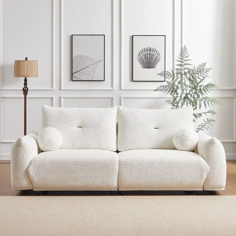 Canapé 90 confortable avec 2 coussins et 2 oreillers boules