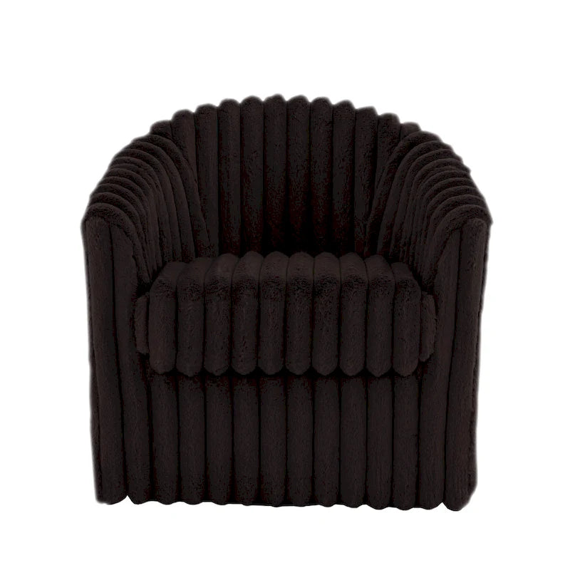 Fauteuil d'appoint pivotant en fausse fourrure 30,7W