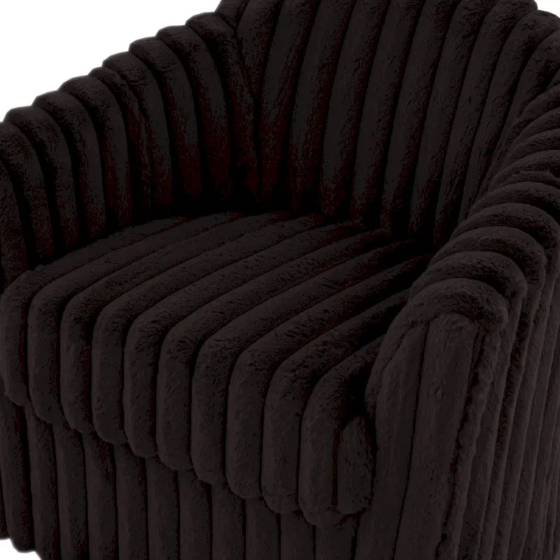 Fauteuil d'appoint pivotant en fausse fourrure 30,7W