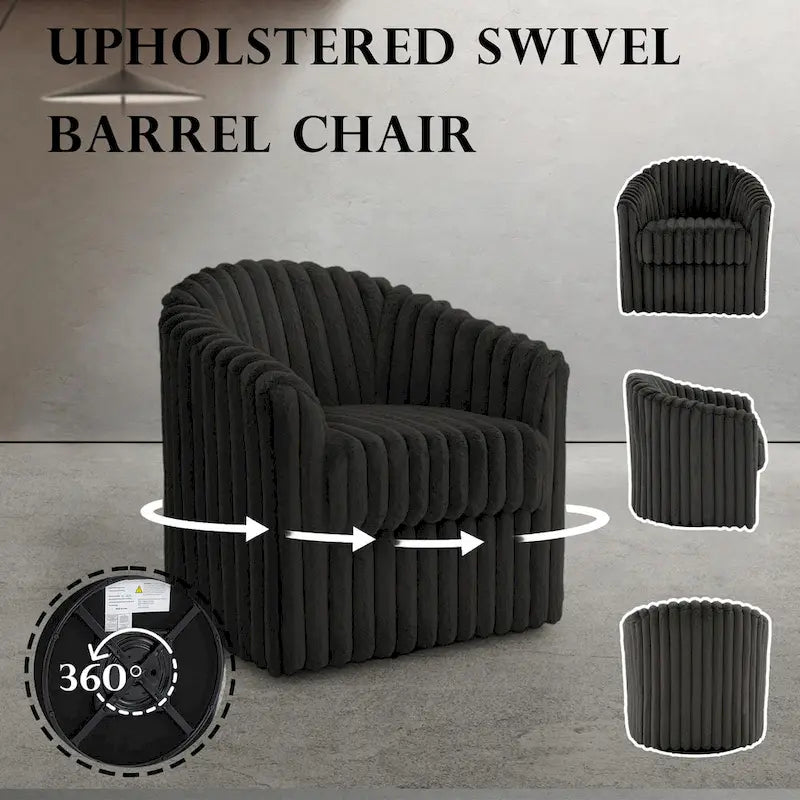 Fauteuil d'appoint pivotant en fausse fourrure 30,7W