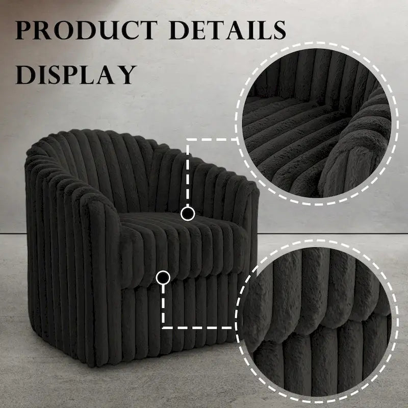 Fauteuil d'appoint pivotant en fausse fourrure 30,7W