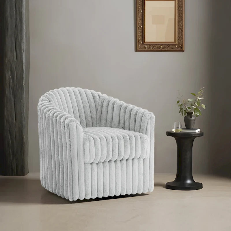 Fauteuil d'appoint pivotant en fausse fourrure 30,7W