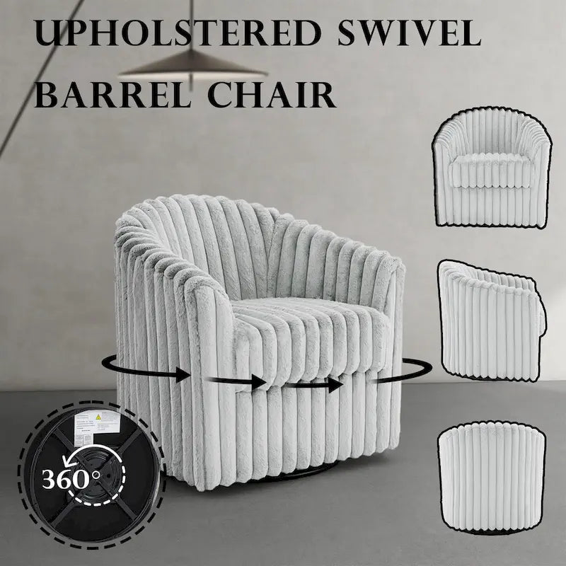 Fauteuil d'appoint pivotant en fausse fourrure 30,7W