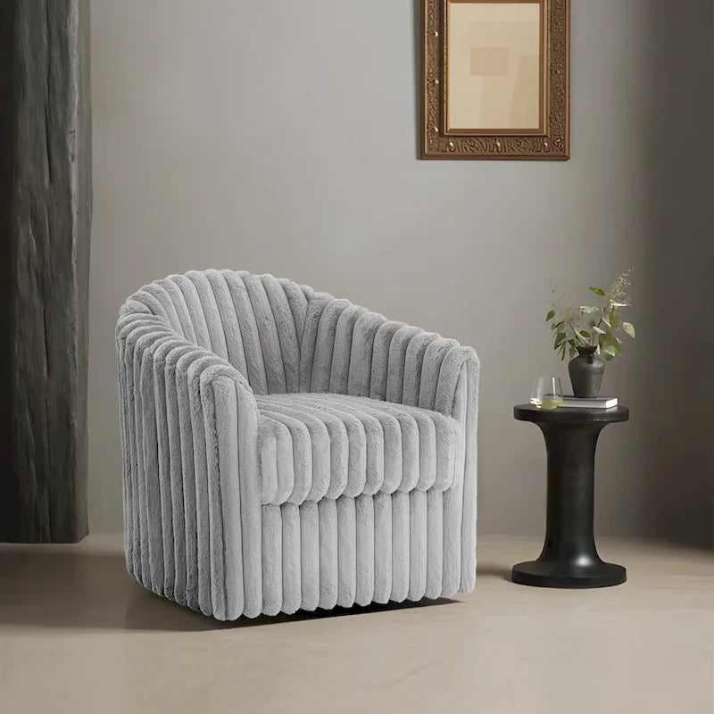 Fauteuil d'appoint pivotant en fausse fourrure 30,7W