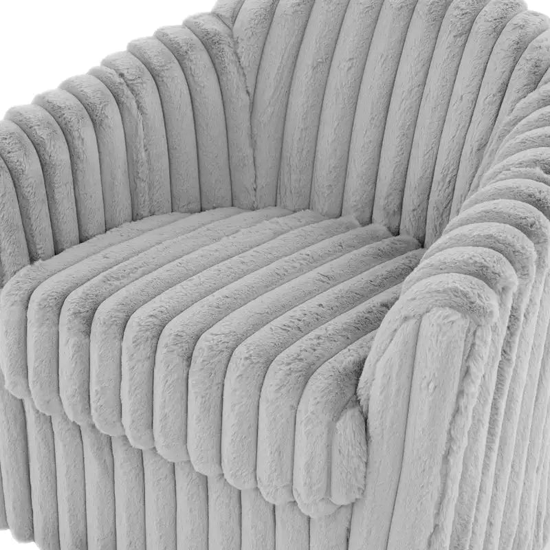 Fauteuil d'appoint pivotant en fausse fourrure 30,7W