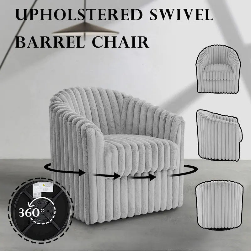 Fauteuil d'appoint pivotant en fausse fourrure 30,7W