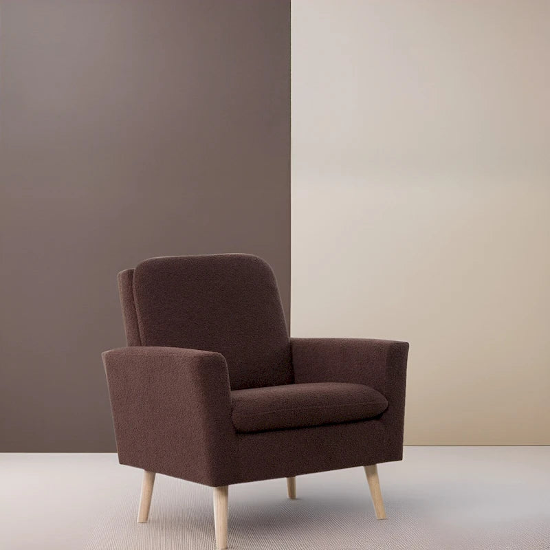 Chaise d'appoint moderne du milieu du siècle avec accoudoirs et cadre en bois durable pour salon ou coin lecture