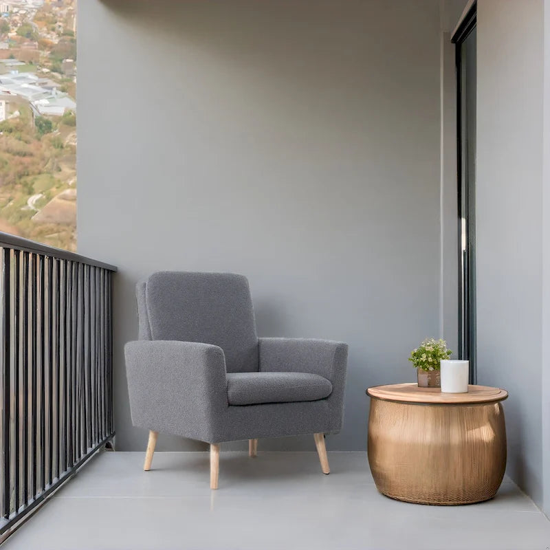Chaise d'appoint moderne du milieu du siècle avec accoudoirs et cadre en bois durable pour salon ou coin lecture