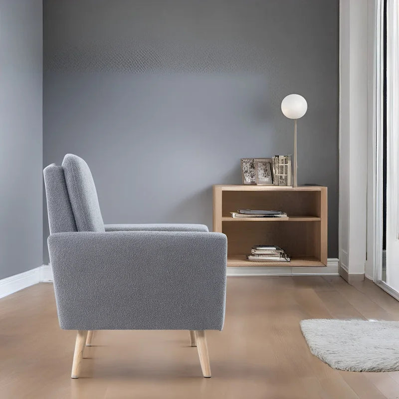 Chaise d'appoint moderne du milieu du siècle avec accoudoirs et cadre en bois durable pour salon ou coin lecture