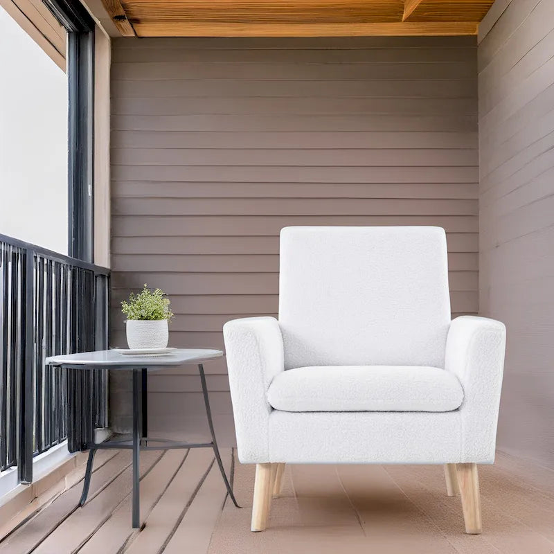 Chaise d'appoint moderne du milieu du siècle avec accoudoirs et cadre en bois durable pour salon ou coin lecture