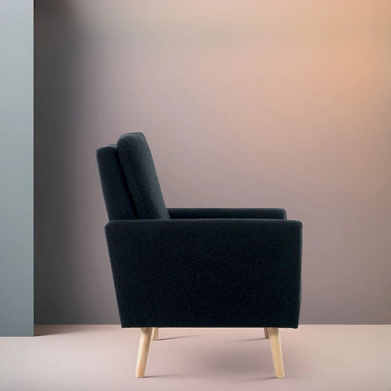 Chaise d'appoint moderne du milieu du siècle avec accoudoirs et cadre en bois durable pour salon ou coin lecture