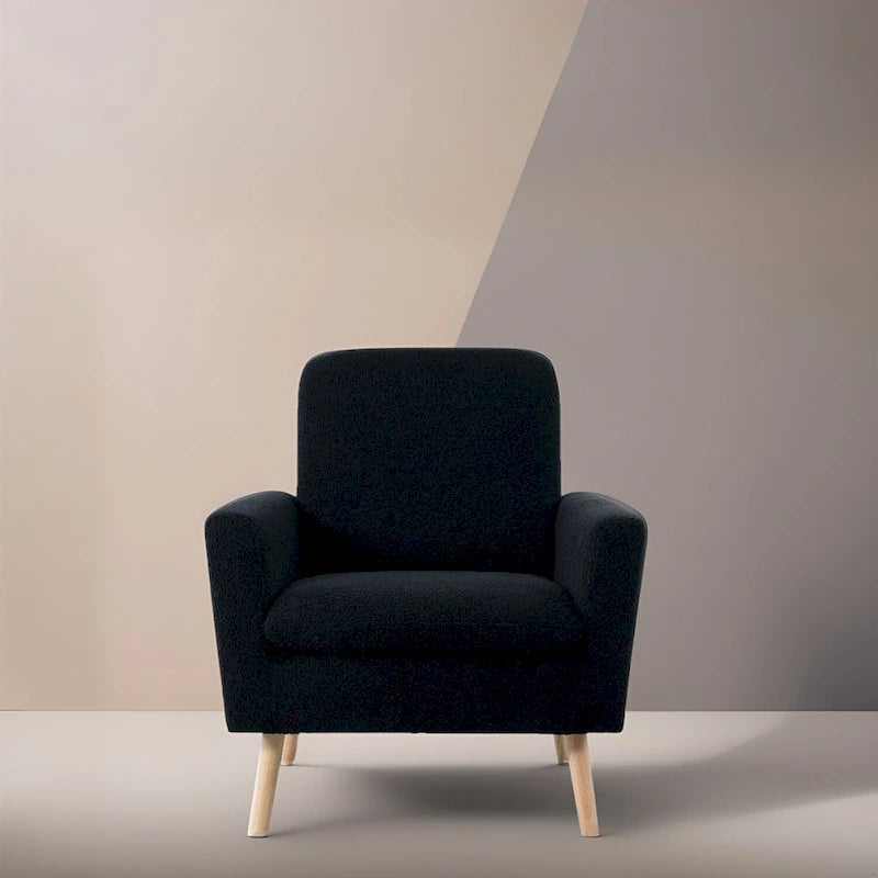 Chaise d'appoint moderne du milieu du siècle avec accoudoirs et cadre en bois durable pour salon ou coin lecture