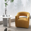 Fauteuil d'appoint pivotant à 360 degrés en velours SEYNAR Modern Glam à dossier ouvert