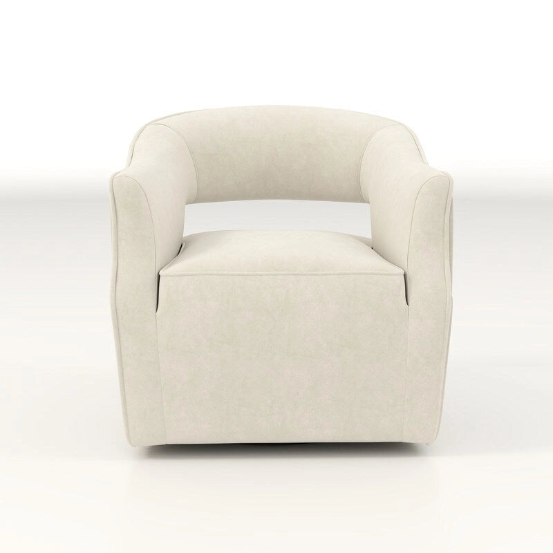Fauteuil d'appoint pivotant à 360 degrés en velours SEYNAR Modern Glam à dossier ouvert