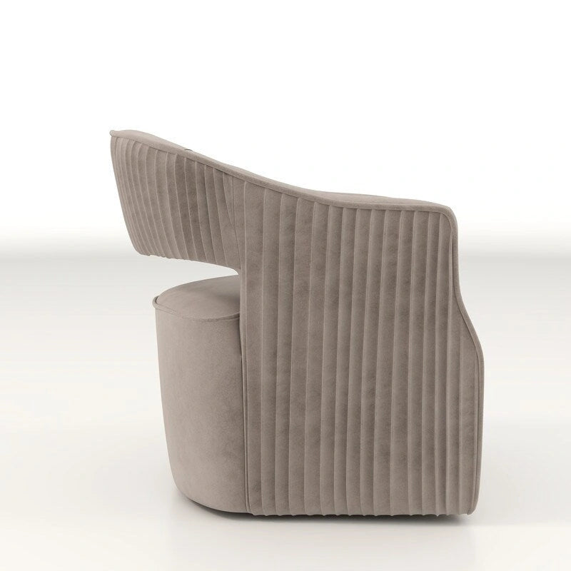 Fauteuil d'appoint pivotant à 360 degrés en velours SEYNAR Modern Glam à dossier ouvert