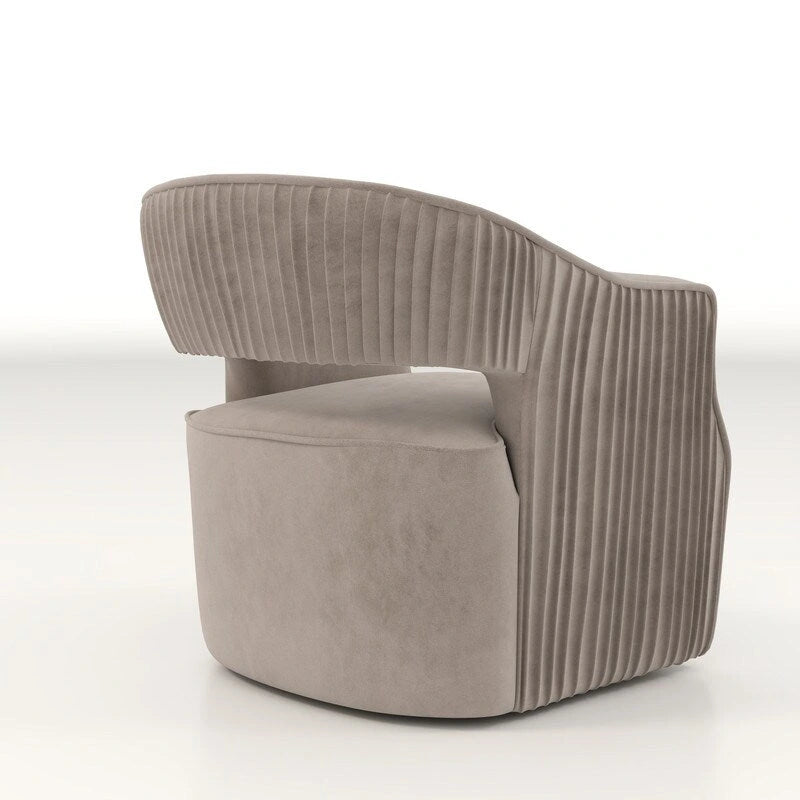 Fauteuil d'appoint pivotant à 360 degrés en velours SEYNAR Modern Glam à dossier ouvert