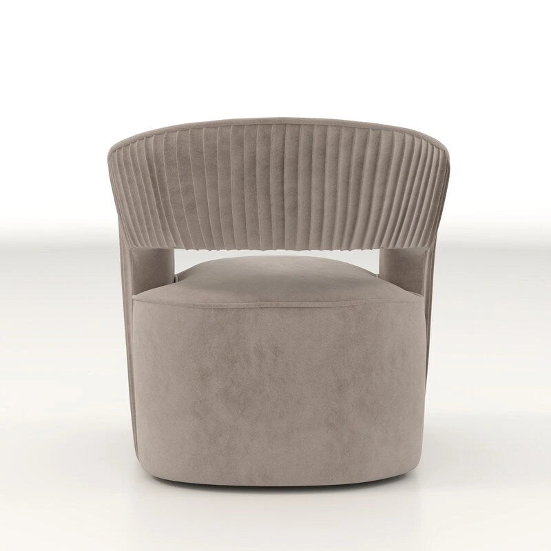 Fauteuil d'appoint pivotant à 360 degrés en velours SEYNAR Modern Glam à dossier ouvert
