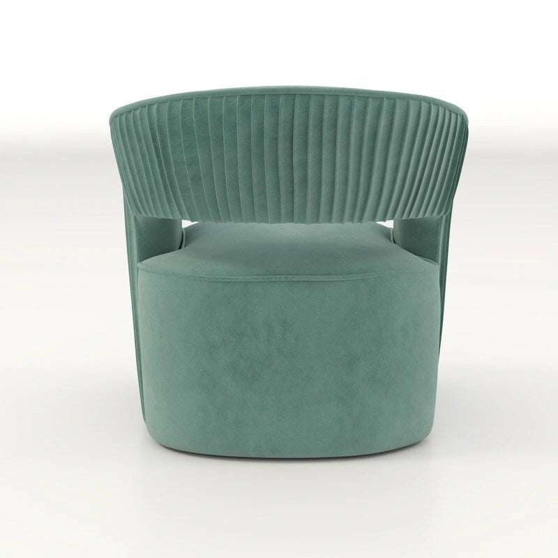 Fauteuil d'appoint pivotant à 360 degrés en velours SEYNAR Modern Glam à dossier ouvert