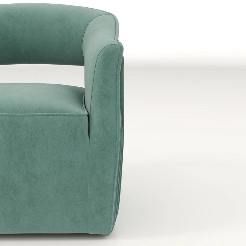 Fauteuil d'appoint pivotant à 360 degrés en velours SEYNAR Modern Glam à dossier ouvert