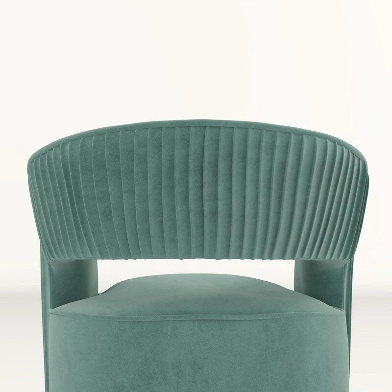 Fauteuil d'appoint pivotant à 360 degrés en velours SEYNAR Modern Glam à dossier ouvert