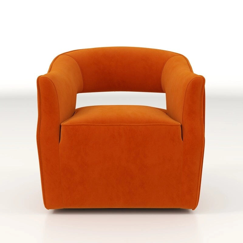 Fauteuil d'appoint pivotant à 360 degrés en velours SEYNAR Modern Glam à dossier ouvert