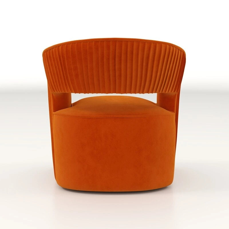Fauteuil d'appoint pivotant à 360 degrés en velours SEYNAR Modern Glam à dossier ouvert