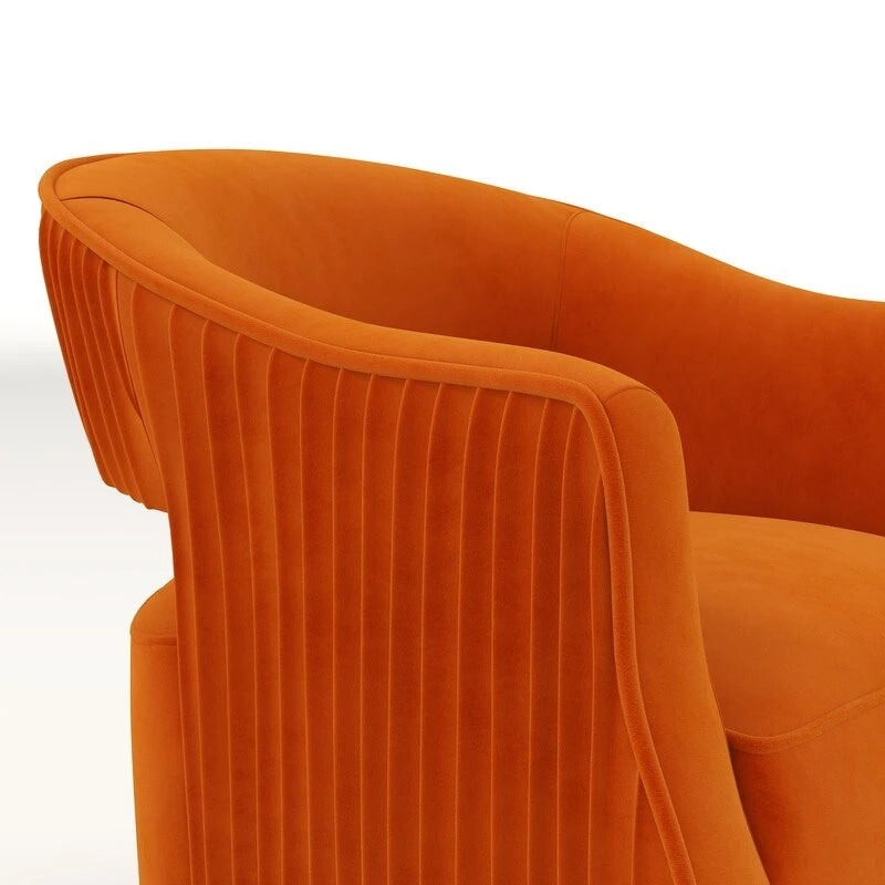 Fauteuil d'appoint pivotant à 360 degrés en velours SEYNAR Modern Glam à dossier ouvert