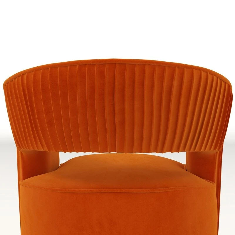 Fauteuil d'appoint pivotant à 360 degrés en velours SEYNAR Modern Glam à dossier ouvert