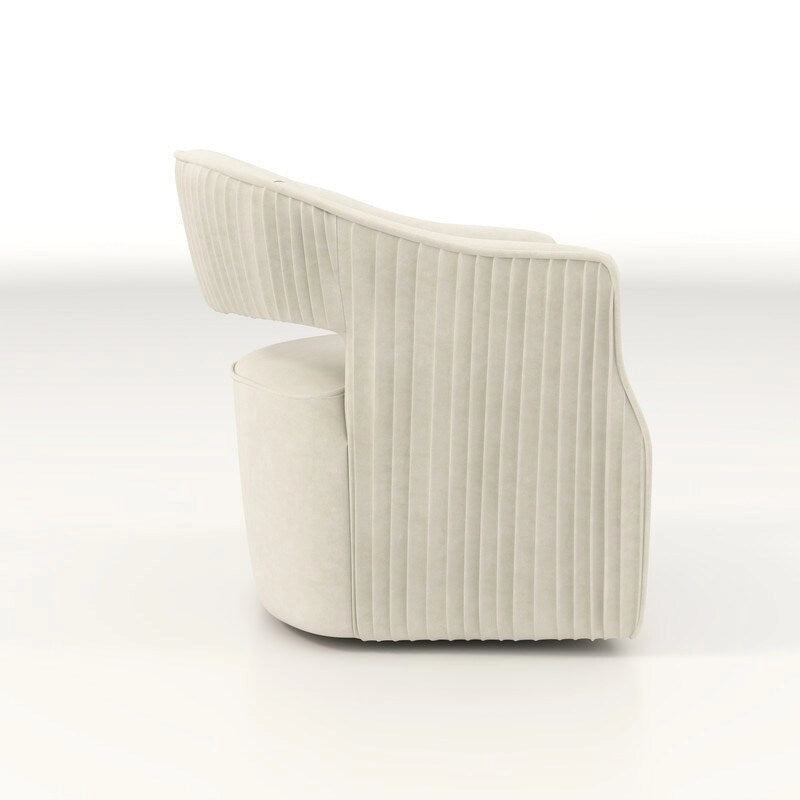 Fauteuil d'appoint pivotant à 360 degrés en velours SEYNAR Modern Glam à dossier ouvert