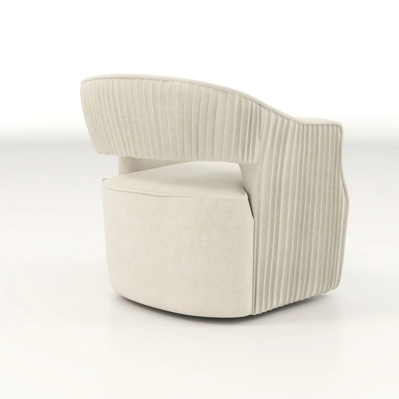 Fauteuil d'appoint pivotant à 360 degrés en velours SEYNAR Modern Glam à dossier ouvert