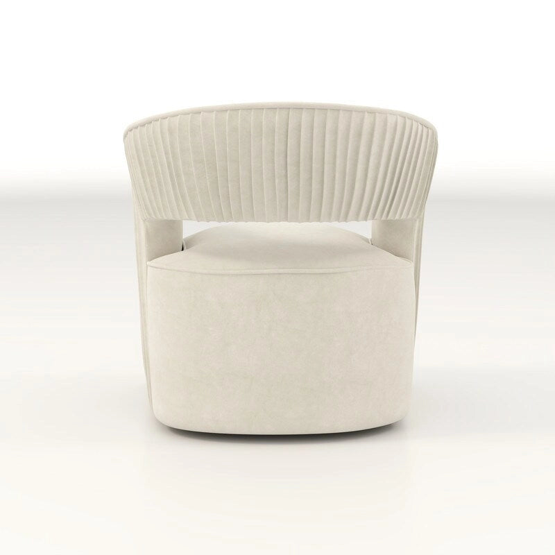 Fauteuil d'appoint pivotant à 360 degrés en velours SEYNAR Modern Glam à dossier ouvert