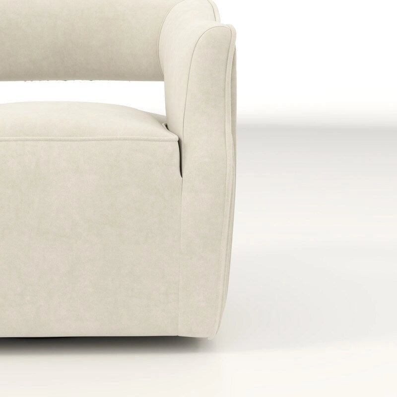 Fauteuil d'appoint pivotant à 360 degrés en velours SEYNAR Modern Glam à dossier ouvert