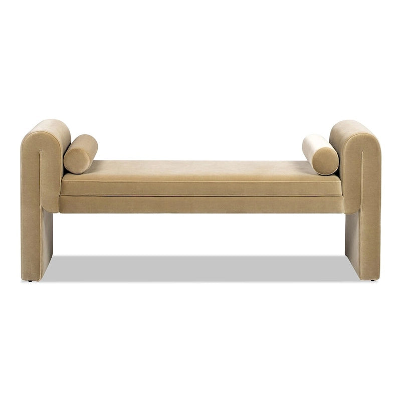 Banc d'entrée Mason 60.5 avec accoudoirs arqués et revêtement en velours