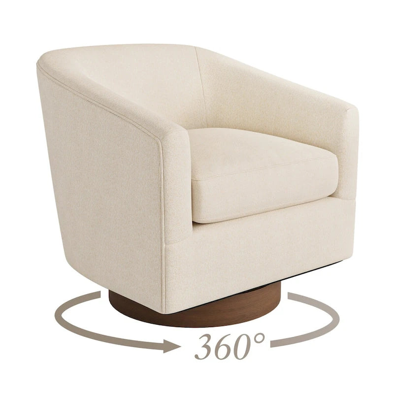 LUE BONA Ensemble de 2 fauteuils pivotants à 360° en bois rembourrés modernes pour salon