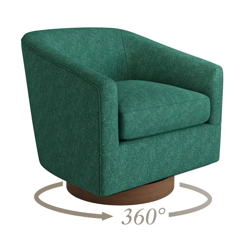 LUE BONA Ensemble de 2 fauteuils pivotants à 360° en bois rembourrés modernes pour salon