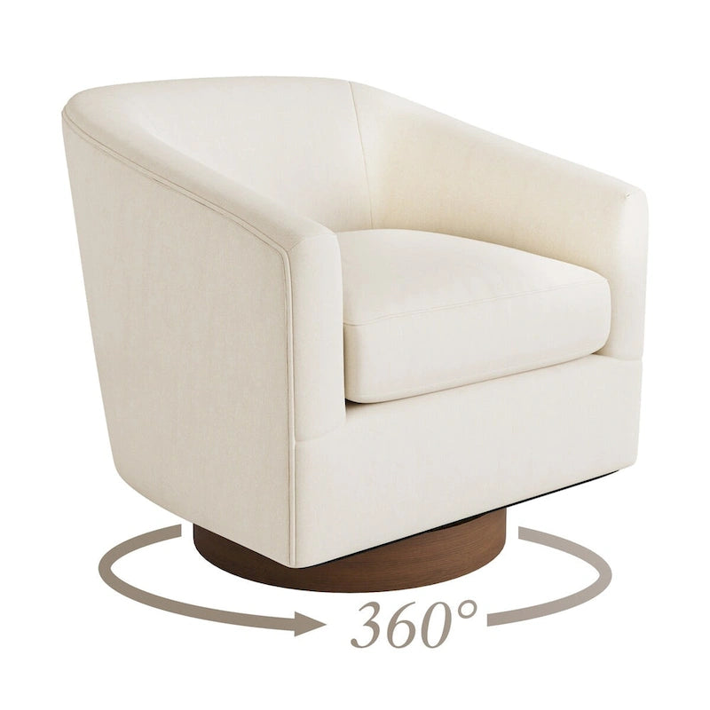 LUE BONA Ensemble de 2 fauteuils pivotants à 360° en bois rembourrés modernes pour salon