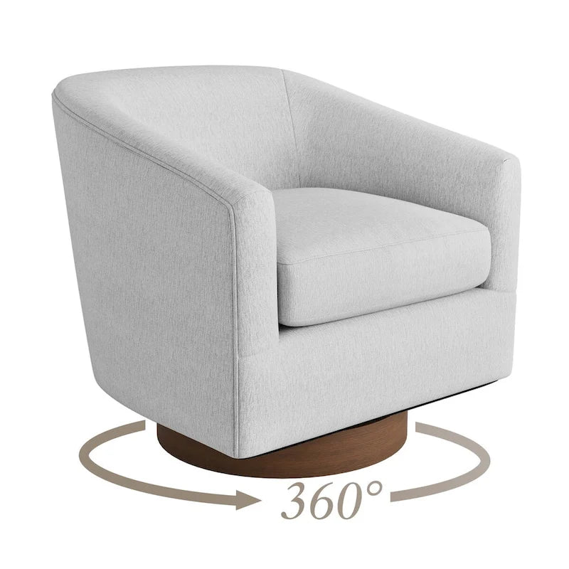 LUE BONA Ensemble de 2 fauteuils pivotants à 360° en bois rembourrés modernes pour salon