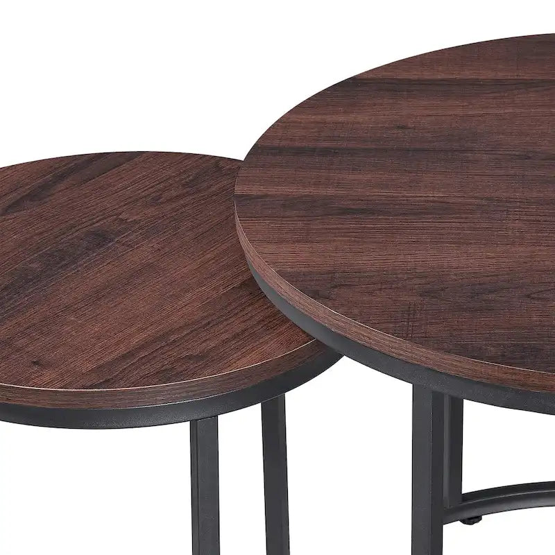 Lot de 2 tables basses gigognes modernes Ledel