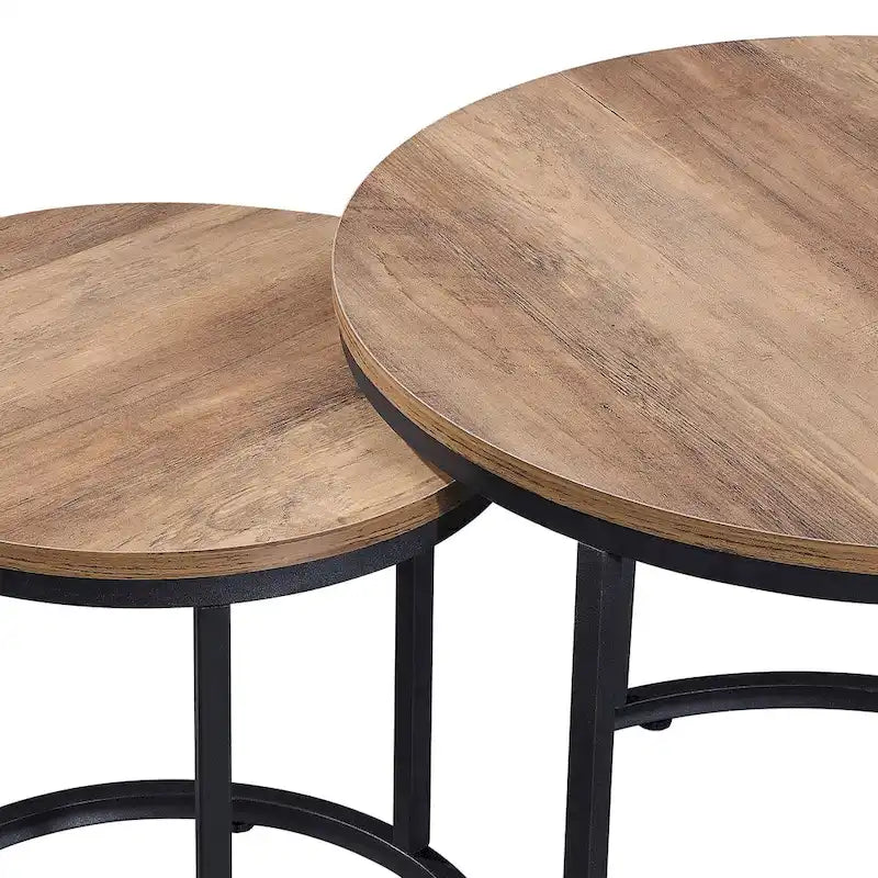 Lot de 2 tables basses gigognes modernes Ledel