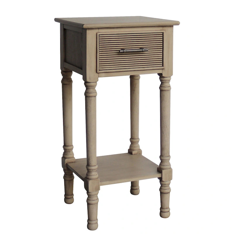 Table d'appoint d'extrémité Vera style campagnard français avec rangement